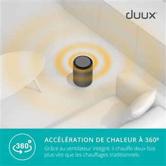 Duux Threesixty 2 - Chauffage Soufflant Connecté 1800W - Chauffage Céramique d'appoint - Thermostat via l'application - Blanc