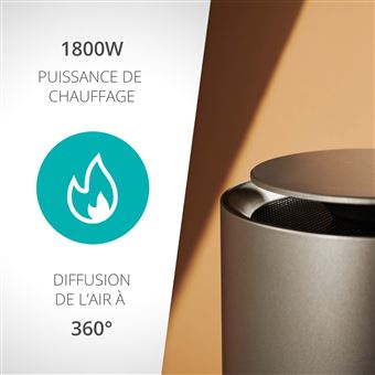 Duux Threesixty 2 - Chauffage Soufflant Connecté 1800W - Chauffage Céramique d'appoint - Thermostat via l'application - Blanc