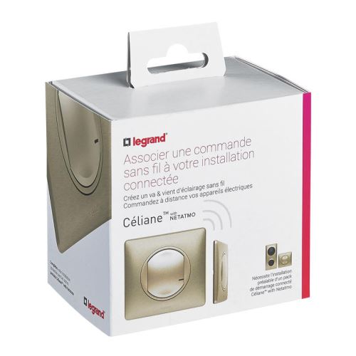 Interrupteur sans fil supplémentaire Legrand Céliane with Netatmo Métal Titane avec plaque
