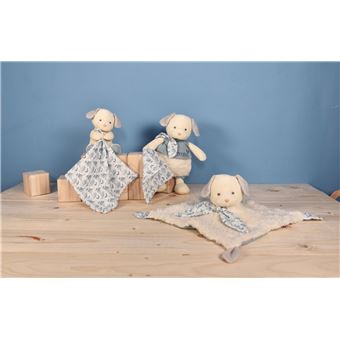 Animal en peluche Doudou et Compagnie Botanic Bio Chien Pm avec doudou Bleu