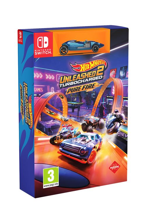 Pochette avant du jeu Hot Wheels Unleashed 2 Turbocharged Pure Fire Edition Nintendo Switch
