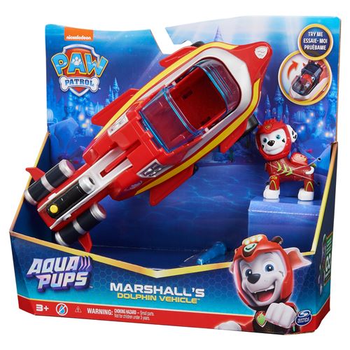 Véhicule + Figurine Marcus Pat' Patrouille Aqua Pups - Jouet Enfant 3 Ans
