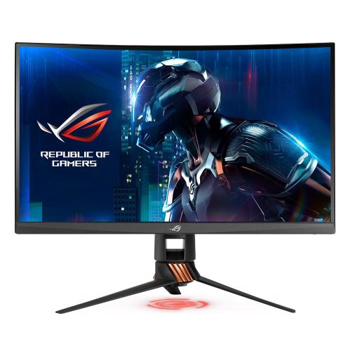 ASUS ROG SWIFT PG27VQ - 3D LED-monitor - spelen - gebogen - 27 - 2560 x 1440 WQHD @ 165 Hz - TN - 400 cd/m² - 1000:1 - 1 ms - HDMI, DisplayPort - titanium pantser, plasmakoper