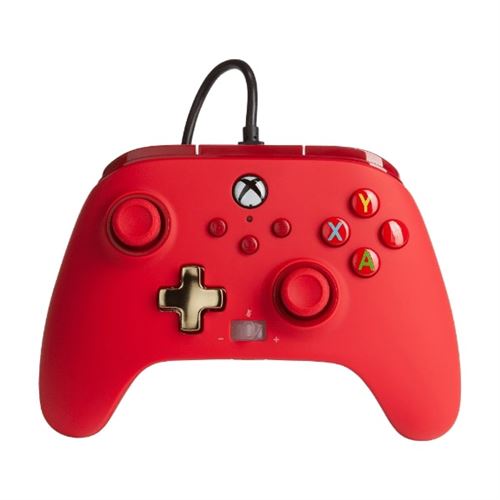 PowerA - Spelpad - met bekabeling - rood - voor Microsoft Xbox One, Microsoft Xbox Series S, Microsoft Xbox Series X