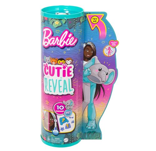 Poupée Barbie Cutie Reveal Série Jungle Avec Éléphant