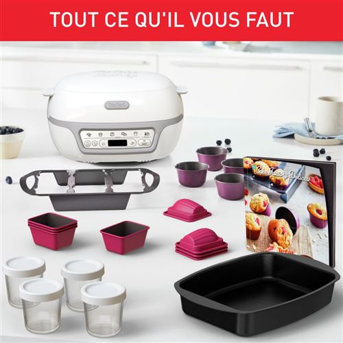 Machine à gâteaux Tefal Cake Factory Délices Silver Maxi Pack KD812110 1100  W Blanc et Argent - Achat & prix