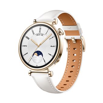 Montre connectée Huawei Watch GT 4 41 mm Classic bracelet en cuir Blanc