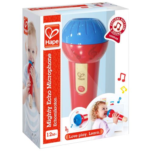 Microphone À Résonnance En Bois Hape Rouge Et Bleu