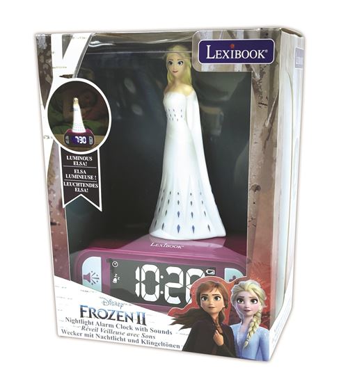 Réveil Avec Veilleuse En 3D Lexibook Reine Des Neiges Elsa Et Effets Sonores