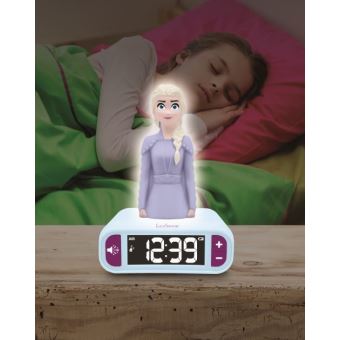 Réveil avec Veilleuse en 3D Lexibook Reine des Neiges Elsa et effets sonores