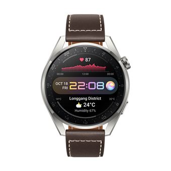 Montre connectée Huawei Watch 3 Pro Classic bracelet en cuir Marron - 1