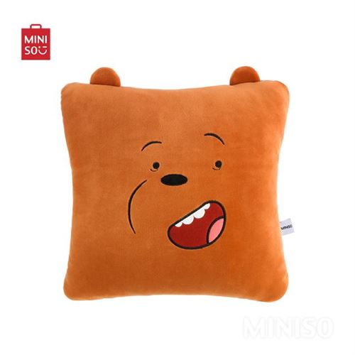 Oreiller et couverture 2 en 1 Miniso We Bare Bears Grizzly