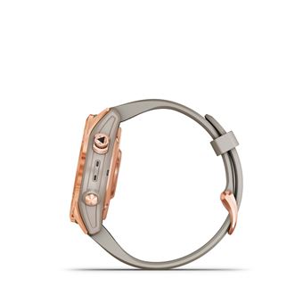 Montre connectée Garmin Fenix 7S Solar Rose Gold bracelet silicone Beige sable