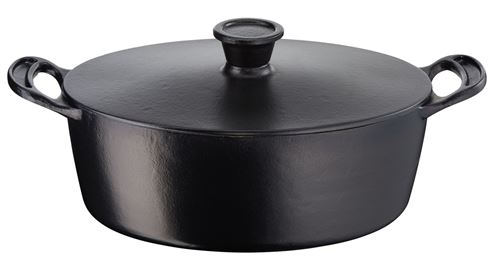 Cocotte fonte d'acier Tefal Jamie Oliver Premium E2125455 30 x 22 cm avec couvercle Noir