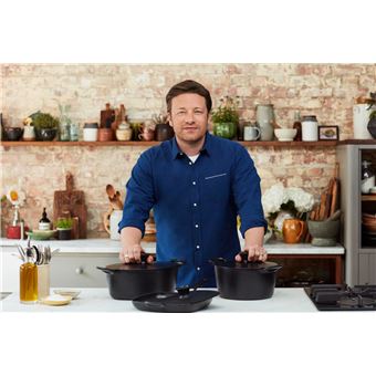 Faitout Tefal Jamie Oliver Premium E2124655 Fonte d'acier et couvercle 24  cm