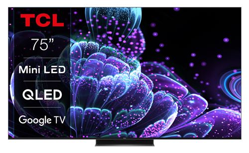 TV TCL 75C835 75 QLED 4K UHD Smart TV Aluminium brossé 2022
