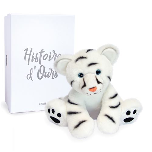 Peluche Histoire d'Ours Bébé Tigre 25 cm Blanc