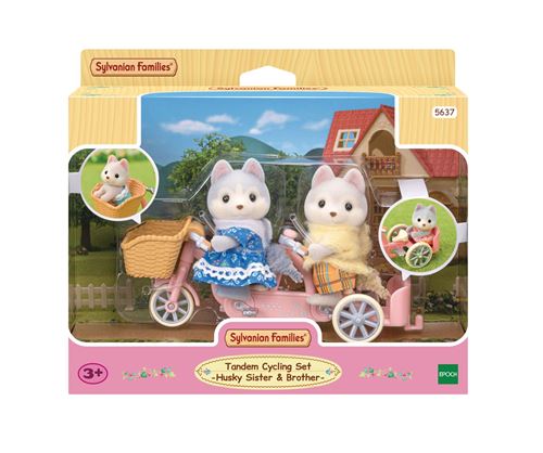 Playset Sylvanian Families Les frères et sœurs husky et leur tandem