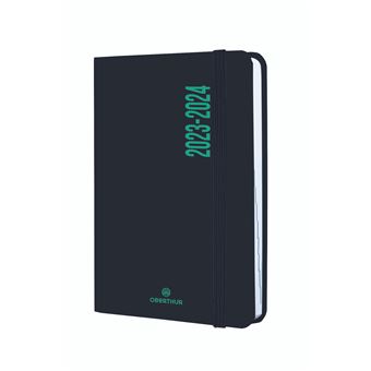 Agenda scolaire Oberthur 2023 2024 Elastique PEFC Alabama Noir et Vert