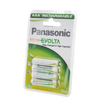 Pack de 4 piles rechargeables Panasonic Evolta AAA LR03 - 1