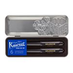 Coffret boite metallique Kaweco stylo plume noir + stylo bille noir + cartouches d''encre