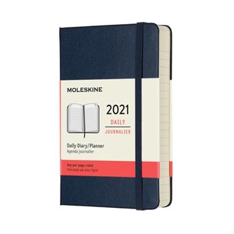 Agenda 2021 journalier Moleskine Rigide petit format Bleu