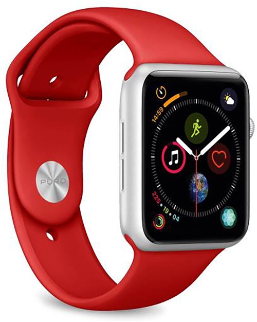 Bracelet Puro en silicone Icon pour Apple Watch 42-44 mm Rouge