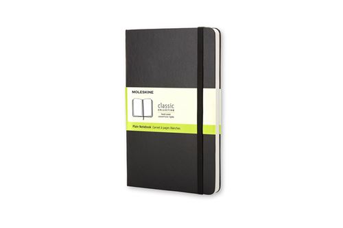 Carnet classique format de poche Moleskine A pages blanches Couverture rigide Noir