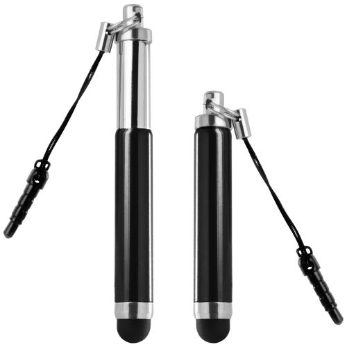 Avizar Noir, Noir Stylet Retractable Pour Écran Tactile - Attache Jack 3.5 Mm Noir