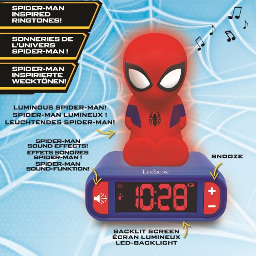 Lexibook - spiderman - radio réveil enfant avec projections d'images  LEXIBOOK Pas Cher 