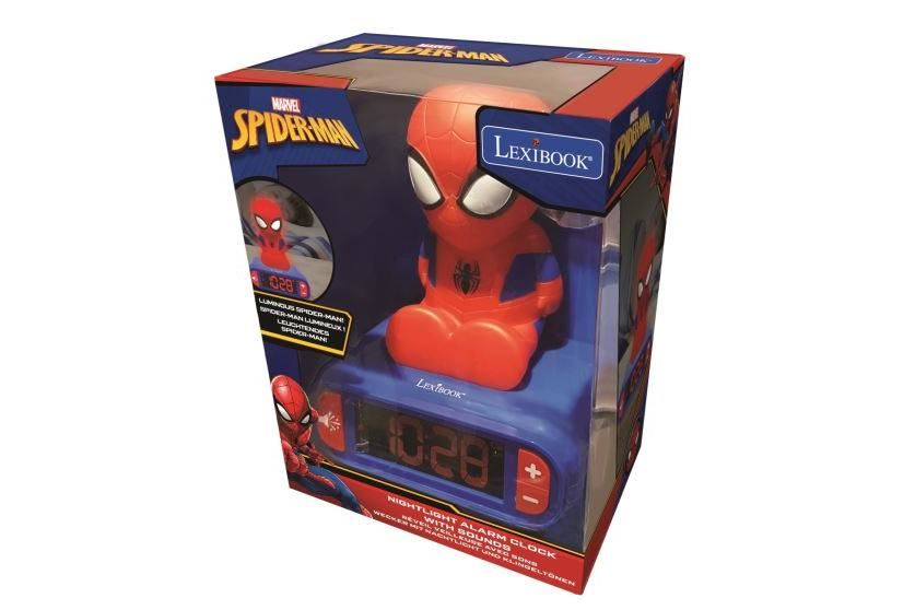 Réveil-veilleuse Lexibook Marvel Iron Man - Écran LCD Rétroéclairé, 6 Sons, Fonction Snooze - Fonctionne Avec 3 Piles AA