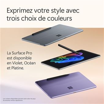 PC Hybride 2-en-1 Microsoft Surface Pro 12" Ecran Tactile Copilot+ PC Qualcomm® Snapdragon® X Plus 16 Go RAM 512 Go SSD Platine