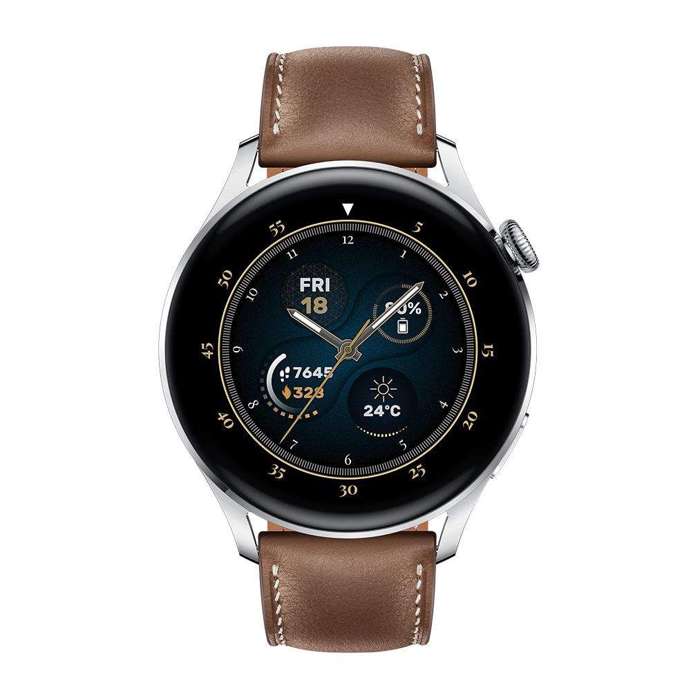 Montre connectée Huawei Watch Classic bracelet en cuir Marron