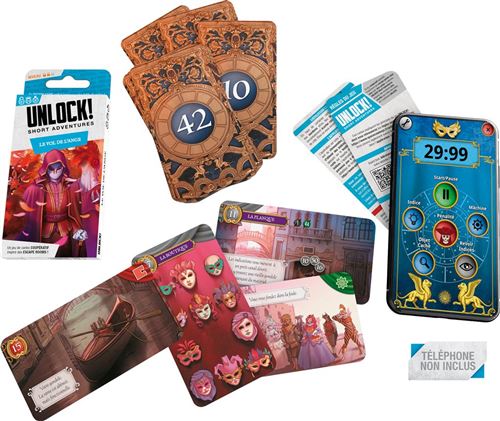 Jeu d'escape game Asmodee Unlock Short Adventure Le vol de l'ange