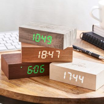 Réveil Gingko Flip Click Clock Cerise