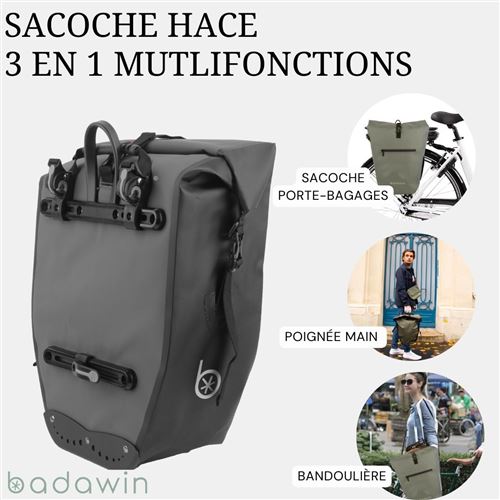Sacoche de vélo Badawin Gris Porte bagage, sacoche, panier vélo