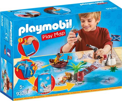 Playmobil Play Map Les Pirates des ténèbres 9328 Pirates avec support de jeu