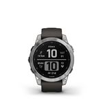 Montre connectée Garmin Fenix 7 Silver avec bracelet silicone Gris