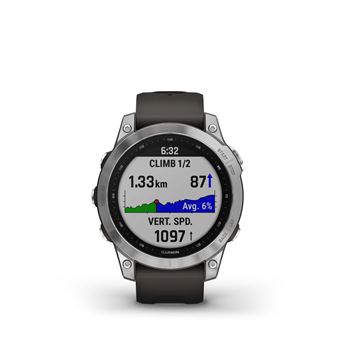 Montre connectée Garmin Fenix 7 Silver avec bracelet silicone Gris