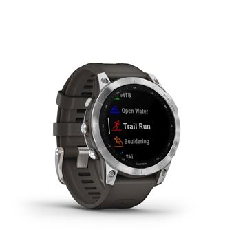 Montre connect e Garmin Fenix 7 Silver avec bracelet silicone Gris