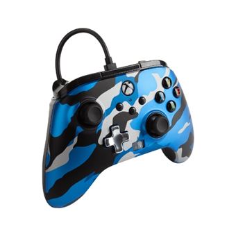 Manette filaire améliorée Xbox pour Xbox Séries X/S Camouflage Bleu Métallique