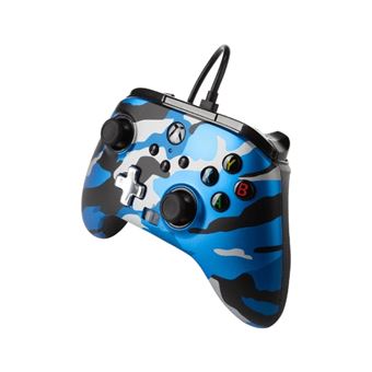 Manette filaire améliorée Xbox pour Xbox Séries X/S Camouflage Bleu Métallique