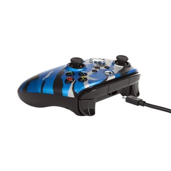 Manette filaire améliorée Xbox pour Xbox Séries X/S Camouflage Bleu Métallique