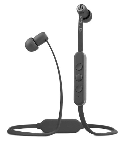 JAYS a-Six Wireless - In-ear hoofdtelefoons met micro - inwendig - Bluetooth - draadloos - gray on silver