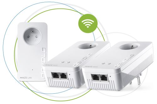 Kit de démarrage de 3 adaptateurs CPL Devolo Magic 2 WiFi Blanc