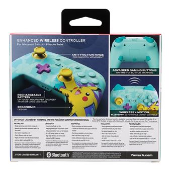 Manette sans fil améliorée pour Nintendo Switch Acco Edition Pikachu Paint