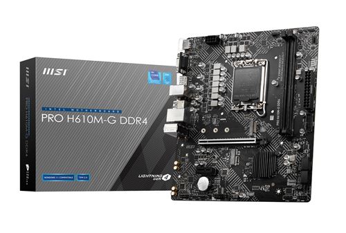 Carte mère MSI PRO H610M-G DDR4 micro ATX Socket LGA1700 Chipset Intel H610