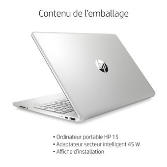 PC Portable HP Laptop 15s-eq2058nf 15.6" AMD Ryzen 7 16 Go RAM 512 Go SSD Argent naturel Reconditionné