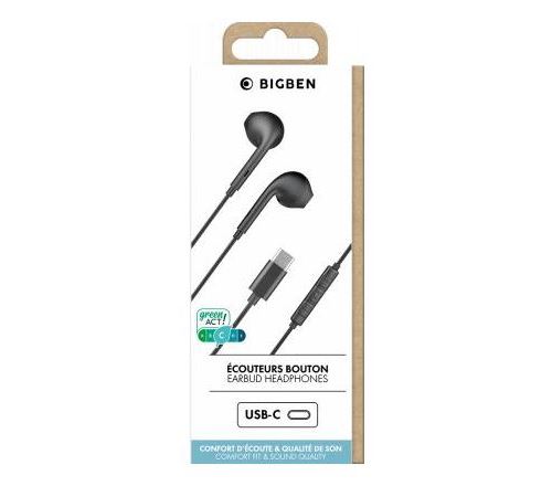 BigBen Kit main libre - Ecouteurs filaire avec micro - intra-auriculaire -  prise jack - noir Pas Cher