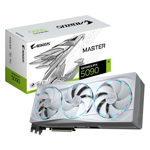 GIGABYTE AORUS GeForce RTX 5090 MASTER ICE 32G Scheda Grafica GDDR7 512 bit PCI E 5.0 2655MHz Frequenza Base 3 x DP 2. 1 x HDMI 2.1b NVIDIA DLSS 4 GV N5090AORUSM ICE 32GD - vue 2